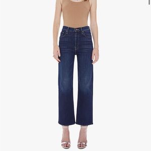 Mother Denim Rambler Ankle Fray! Raw hem. Beautiful dark blue wash